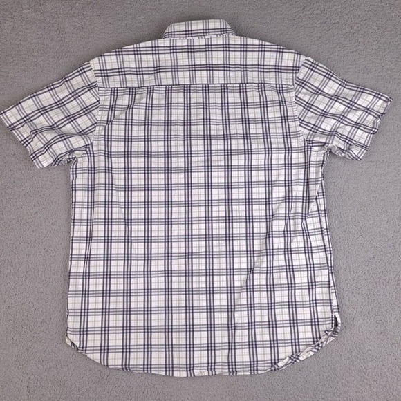 Ecko Unltd Shirt Mens XL White Plaid Button Down‎ Classic Material Short Sleeve - Picture 2 of 13